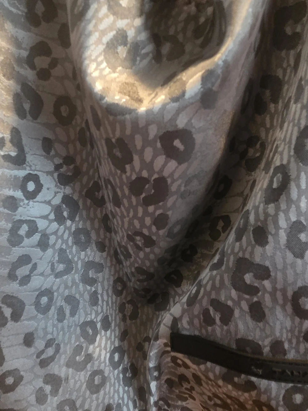 Tahari Gray Leopard-Print Hobo with Red Interior